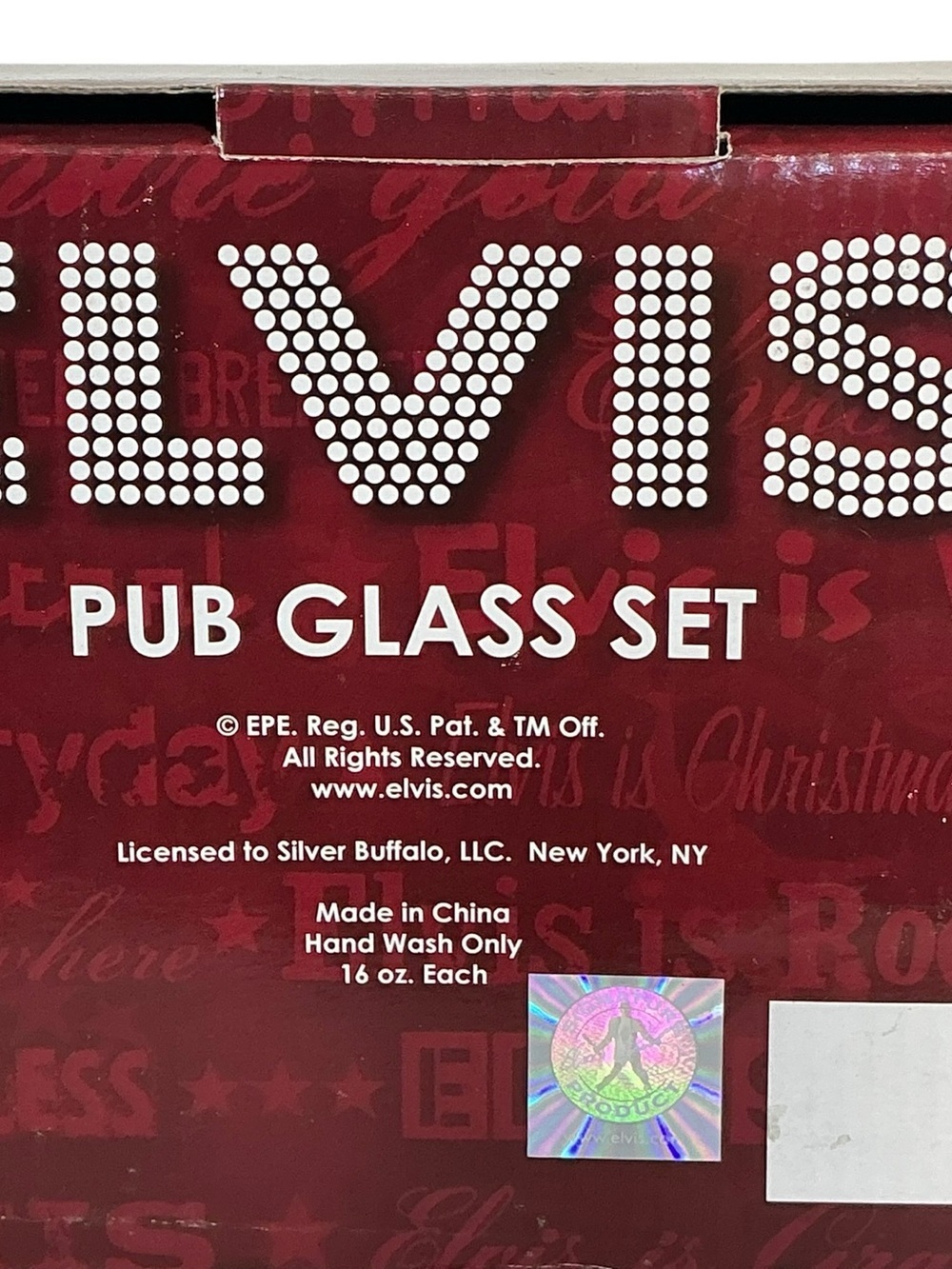ELVIS Presley Pub Pint Glass Set Vintage Collectible 16 Oz Set of 2 Boxed - Picture 11 of 16